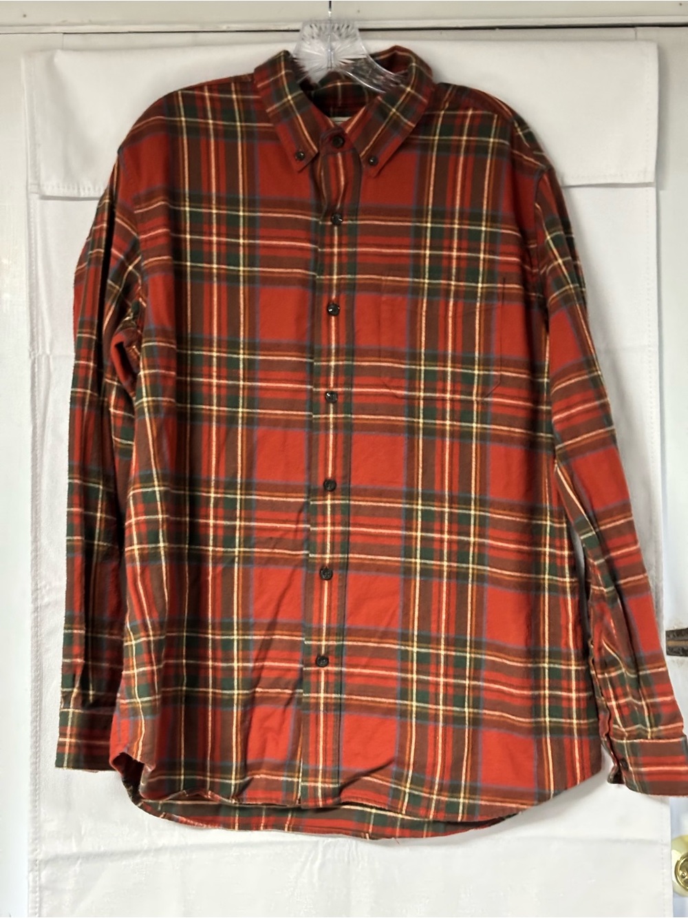 L.L. Bean Men's Rust Plaid Button-Down Shirt
